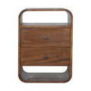 Chestnut Curve 2 Drawer nightstand Artisan