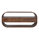 Chestnut Curved Edge Media Unit with 2 Drawers Artisan