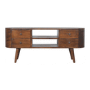 Chestnut 4-Drawers Rounded TV Stand Artisan