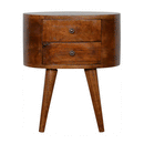 Chestnut Rounded nightstand Table Artisan