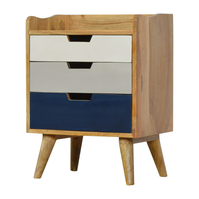 Navy and White Gradient Nightstand
