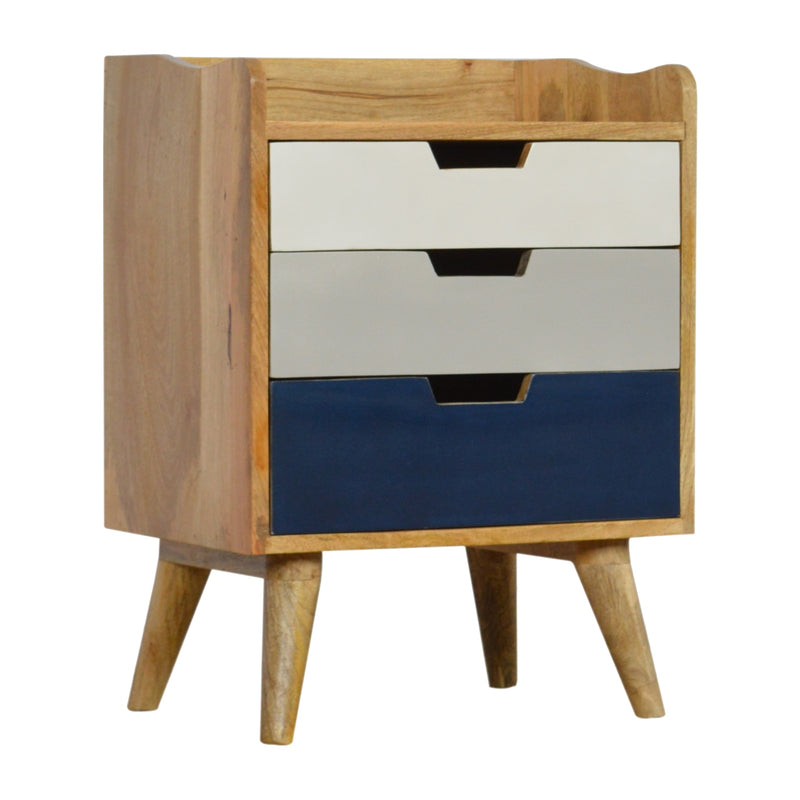 Navy and White Gradient Nightstand