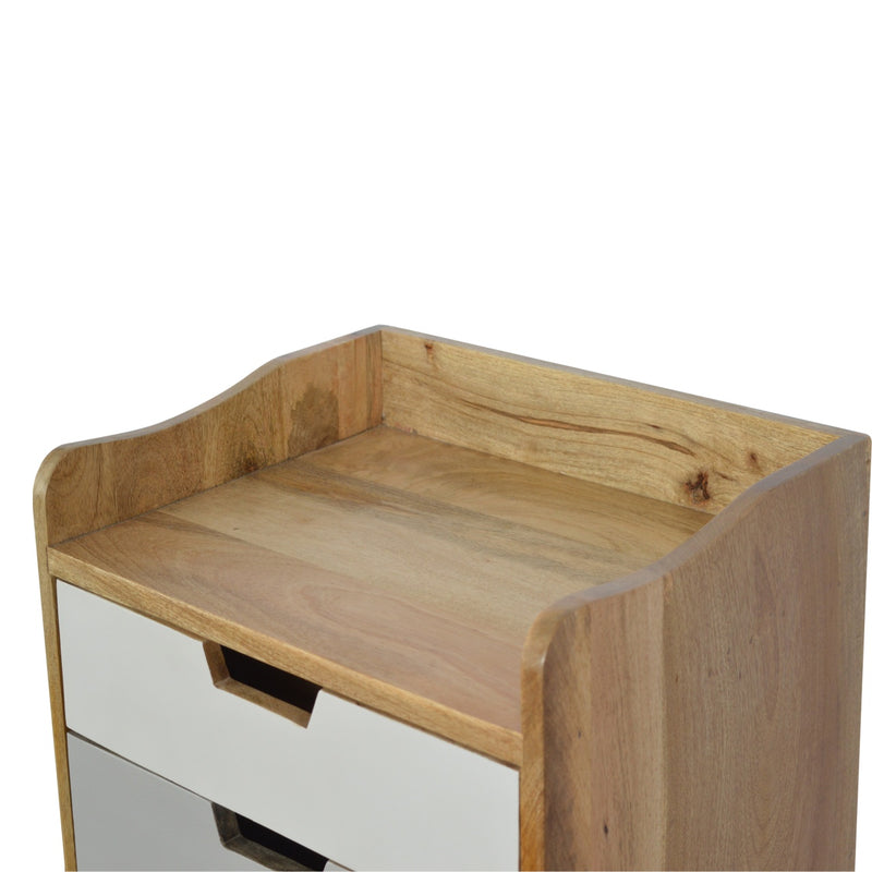 Navy and White Gradient Nightstand