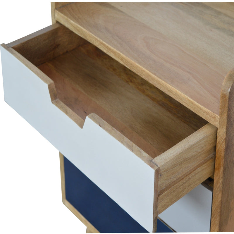 Navy and White Gradient Nightstand