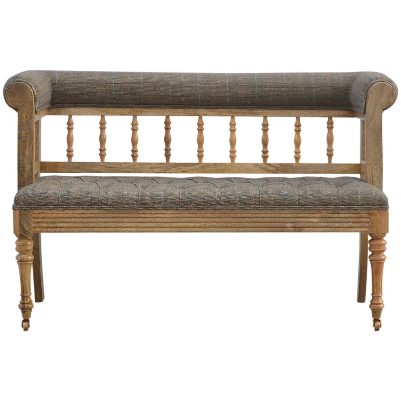 Button Down Bench Multi Tweed Deep Button Bench