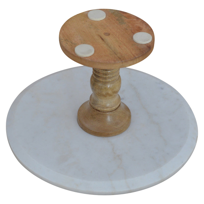 Round Cake Stand Table with Marble Top