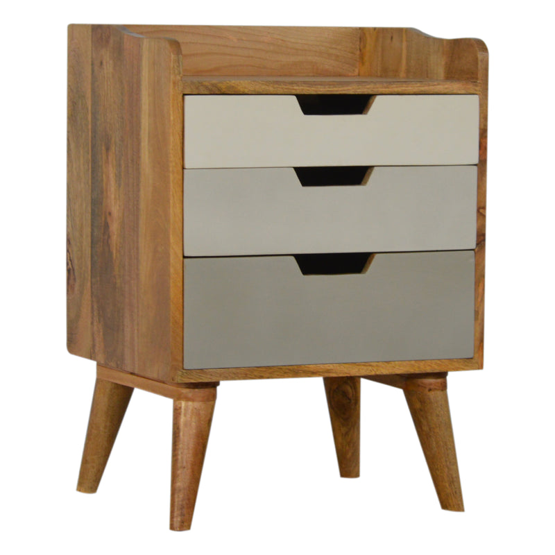 Grey and White Gradient Nightstand