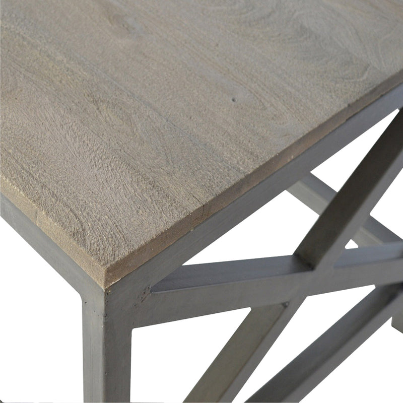 Industrial Cross Metal Oatmeal Coffee Table Artisan