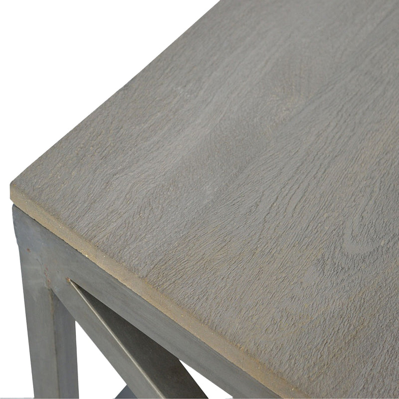 Industrial Cross Metal Oatmeal Coffee Table Artisan