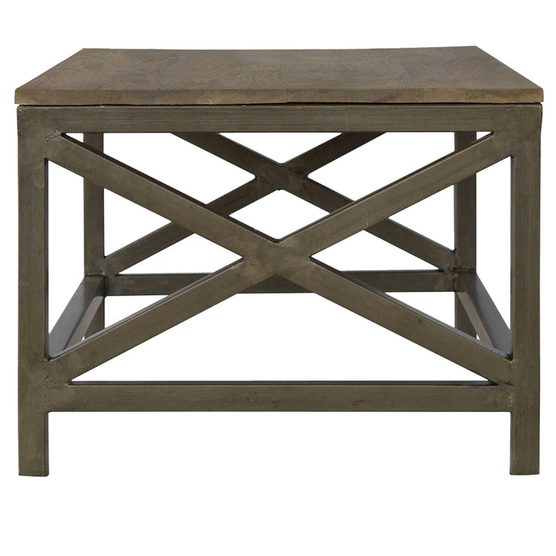 Industrial Cross Metal Oatmeal Coffee Table Artisan