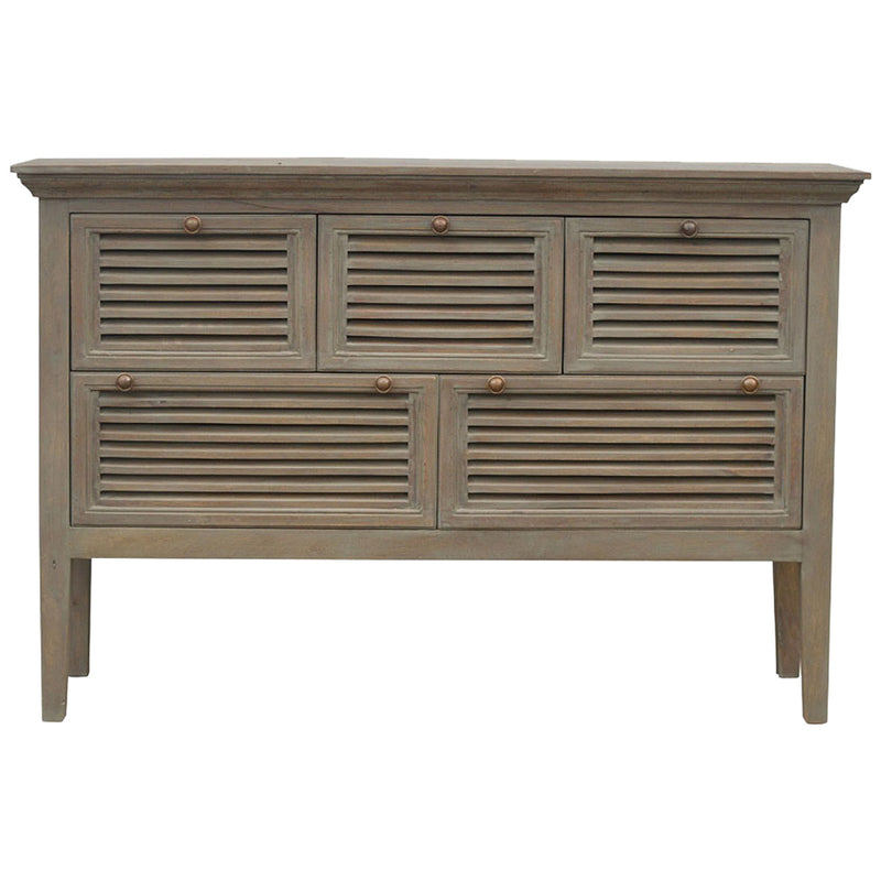 Grey Wash 5 Shutter Buffet Sideboard