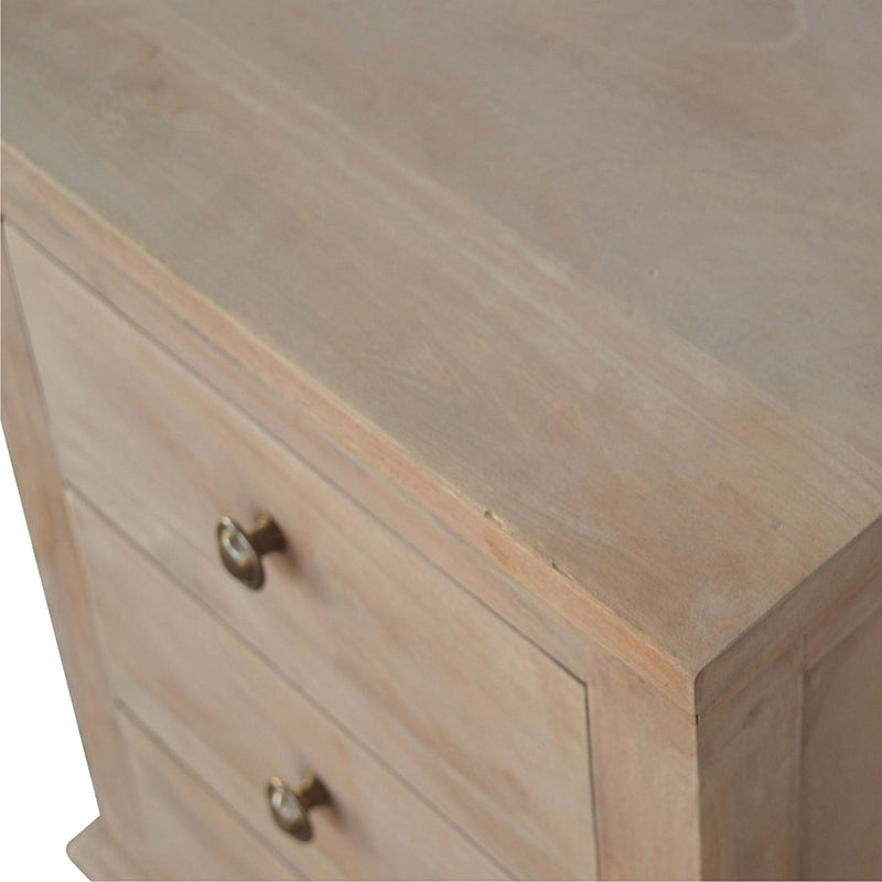 3 Drawer Mango Wood Nightstand Table