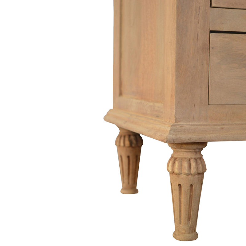 3 Drawer Mango Wood Nightstand Table