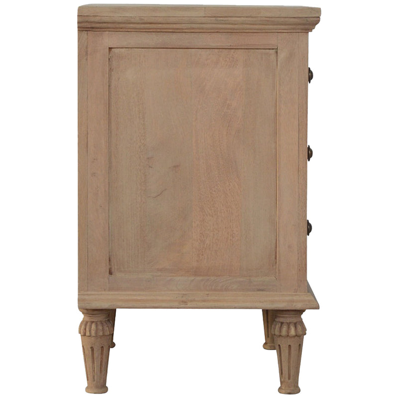 3 Drawer Mango Wood Nightstand Table