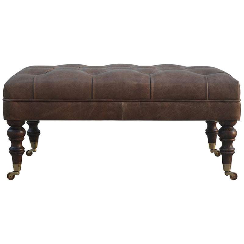 Buffalo Leather Ottoman Artisan