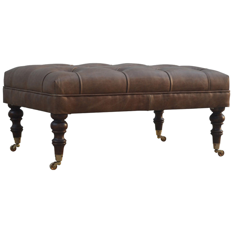 Buffalo Leather Ottoman Artisan