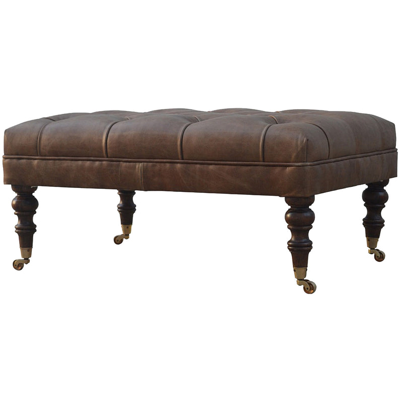 Buffalo Leather Ottoman Artisan