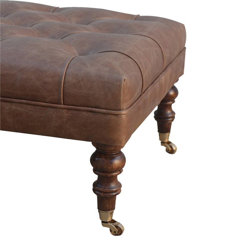 Buffalo Leather Ottoman Artisan