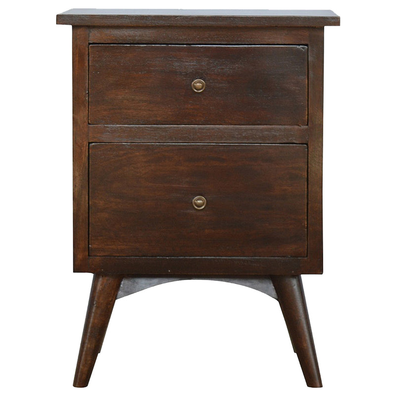 Walnut 2 Drawer Nordic Nightstand