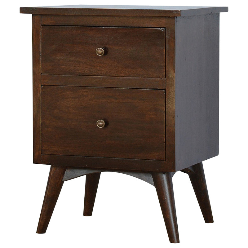 Walnut 2 Drawer Nordic Nightstand