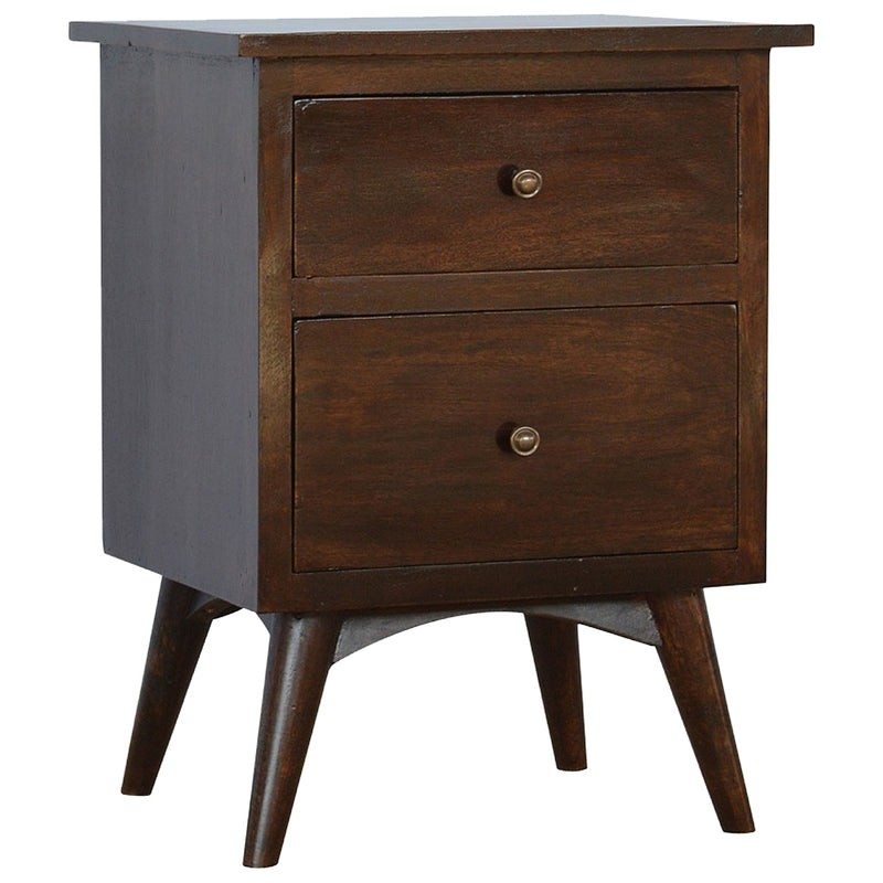 Walnut 2 Drawer Nordic Nightstand
