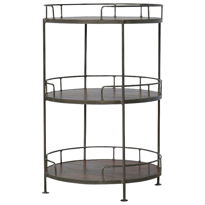 Industrial Round 3-Tier Butler Tray Table Artisan