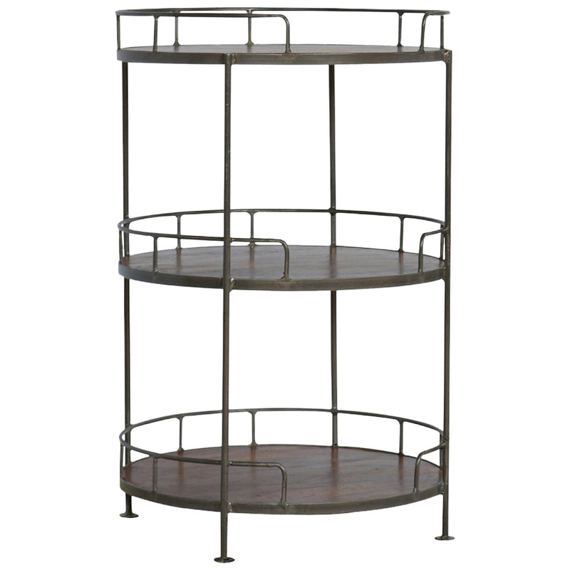Industrial Round 3-Tier Butler Tray Table Artisan