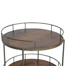 Industrial Round 3-Tier Butler Tray Table Artisan
