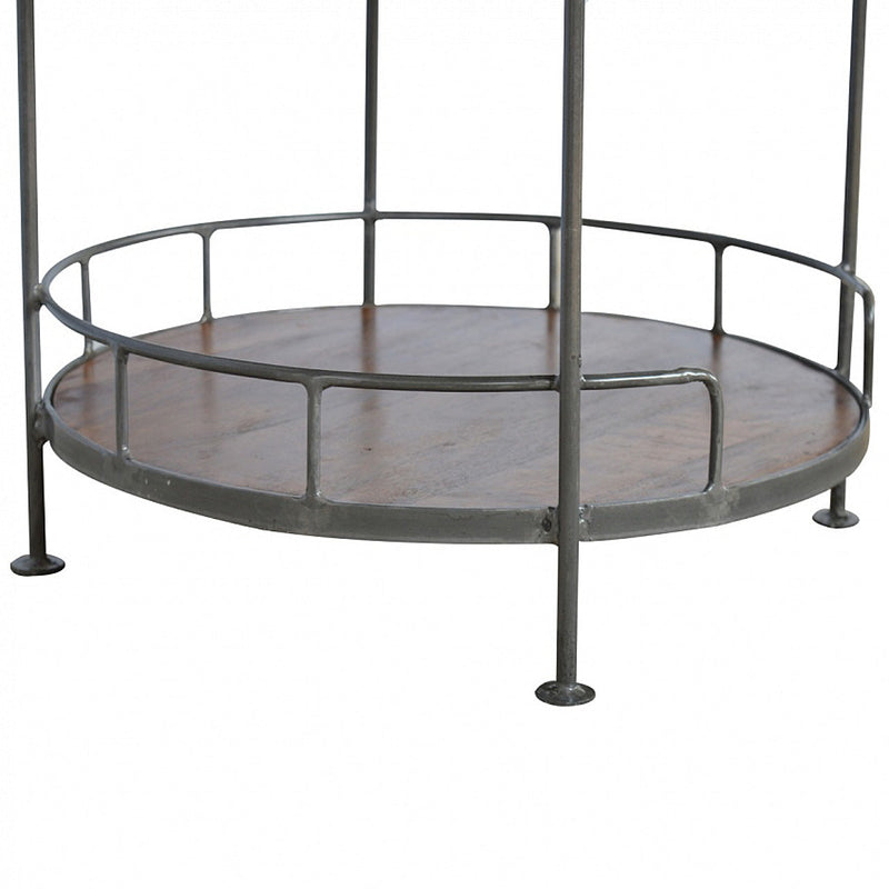 Industrial Round 3-Tier Butler Tray Table Artisan