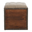 Iron Padded Storage Footstool