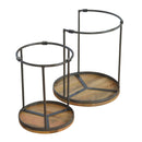Round Stool Set of 2 with Iron Base Artisan