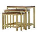 Chunky Gold Stool Set of 3