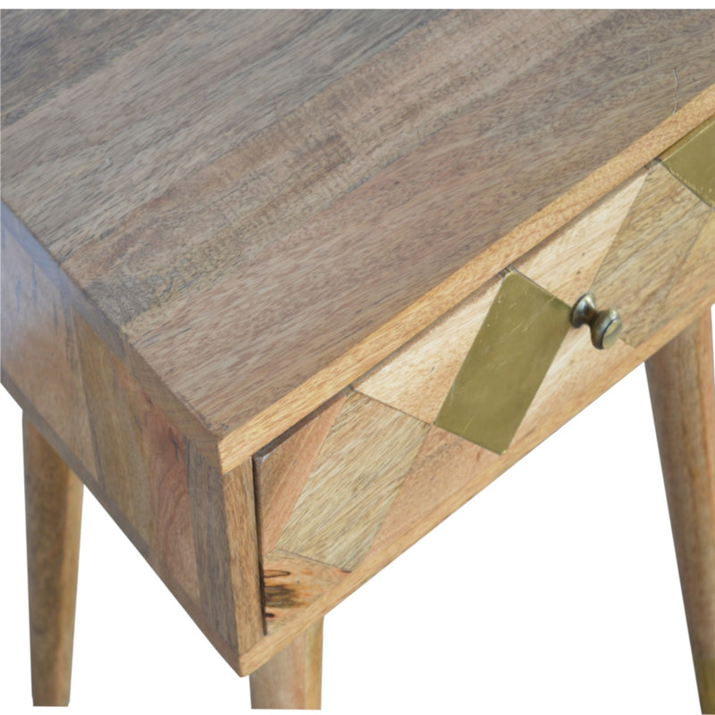 1 Drawer Gold Brass Nightstand