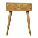 1 Drawer Gold Brass Nightstand