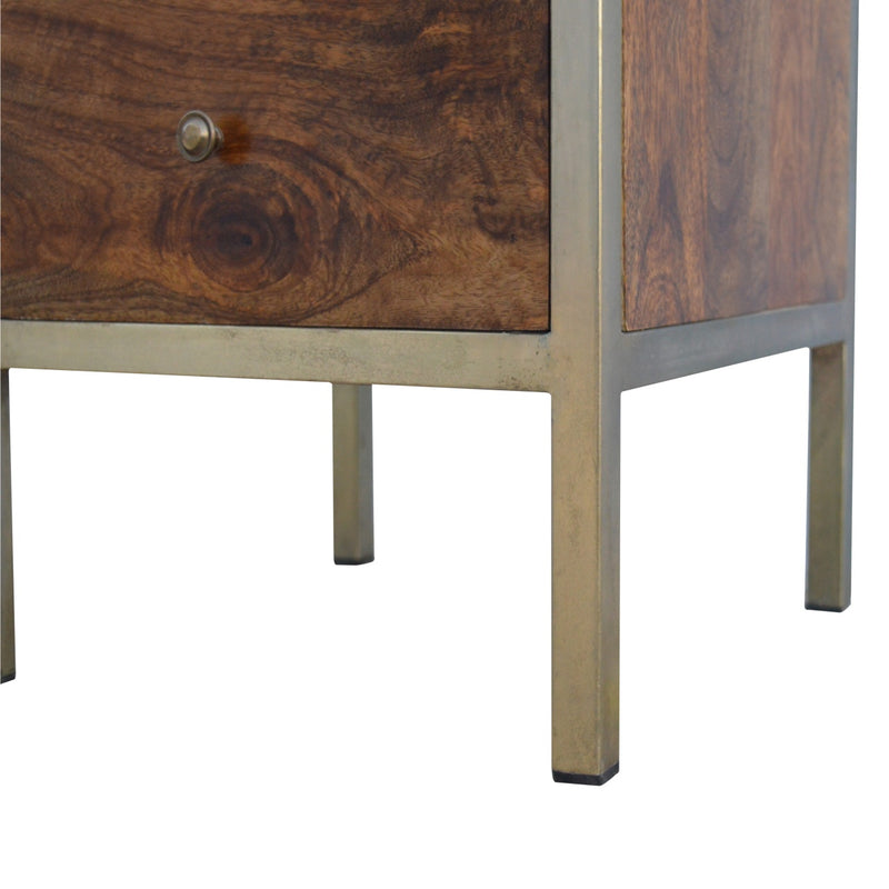 Gold Iron Frame Nightstand