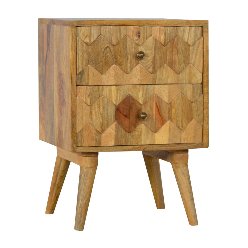 Pineapple Carve 2 Drawer Nightstand