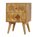 Pineapple Carve 2 Drawer Nightstand