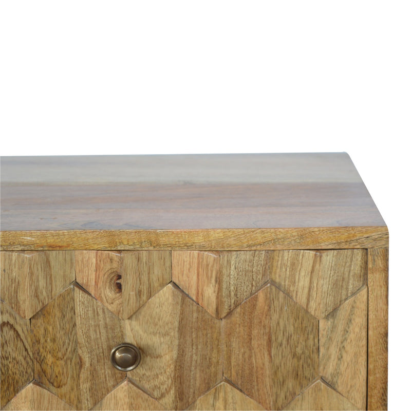 Pineapple Carve 2 Drawer Nightstand