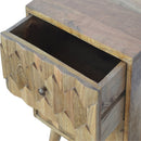 Pineapple Carve 2 Drawer Nightstand