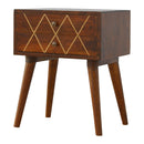 Geo Brass Inlay Nightstand Artisan
