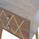 Geo Brass Inlay Nightstand Artisan