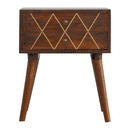 Geo Brass Inlay Nightstand Artisan
