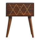 Geo Brass Inlay Nightstand Artisan