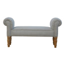 Grey Tweed Bench with Turned Feet