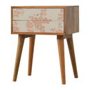 Pink Floral Screen Printed Nightstand