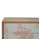 Pink Floral Screen Printed Nightstand