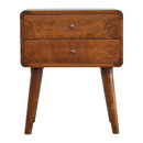 Curved Chestnut nightstand Artisan