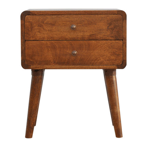 Curved Chestnut nightstand Artisan