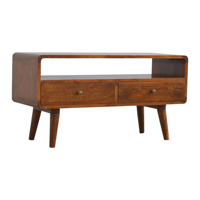 Curved Chestnut Media Unit Artisan