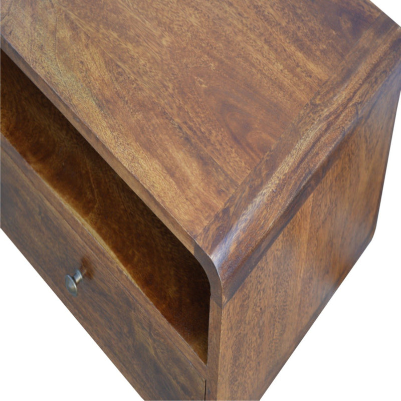 Curved Chestnut Media Unit Artisan